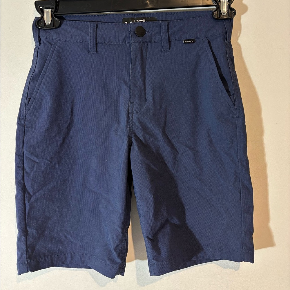 Hurley Nike Boys Youth Size 14 Blue Dri Fit Chino Shorts  Light Weight Casual